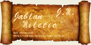 Jablan Miletić vizit kartica